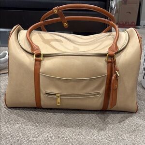Fawn Design Tan and Brown Travel Bag with Timeless Style